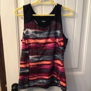Hyba Women's Striped Racerback Tank Top - Pink/Gray/Black